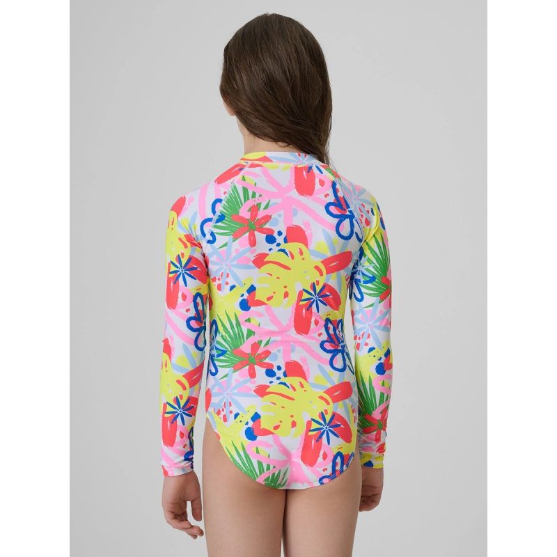 Girls' one-piece swimsuit with UPF50+ filter 4F 4FJRSS26USWSF144-92A