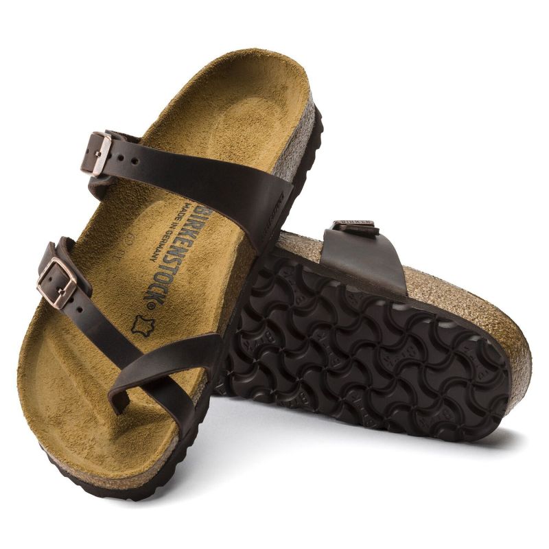 Birkenstock Mayari Habana Narrow Women's Flip-Flops, Nubuck Leather, Brown (0171323) To be categorized Your Sports Performance