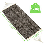GARDEN HAMMOCK FOR 1 PERSON 200X100CM WITH SPREADER BAR ETHNO BLACK AND WHITE Home and Garden/Garden Your Sports Performance