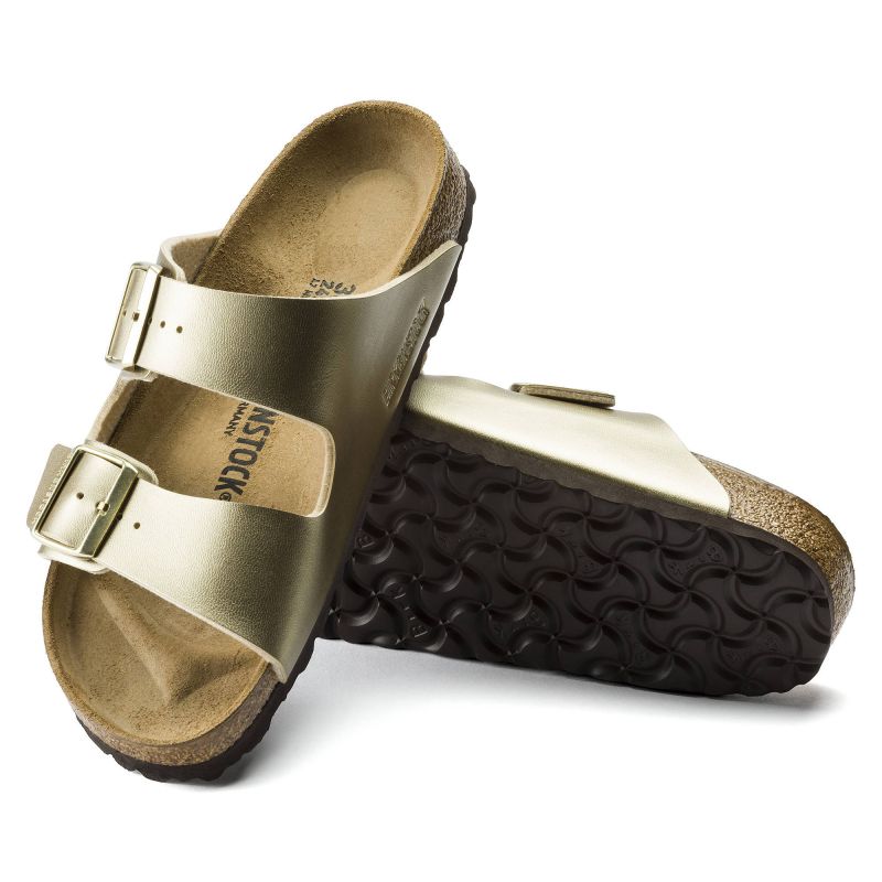 Birkenstock Arizona Birko-Flor Gold Women's Slides Regular Wide (1016110) Footwear/Lifestyle/Brinkenstock/Klapki/chodaki Birkenstock