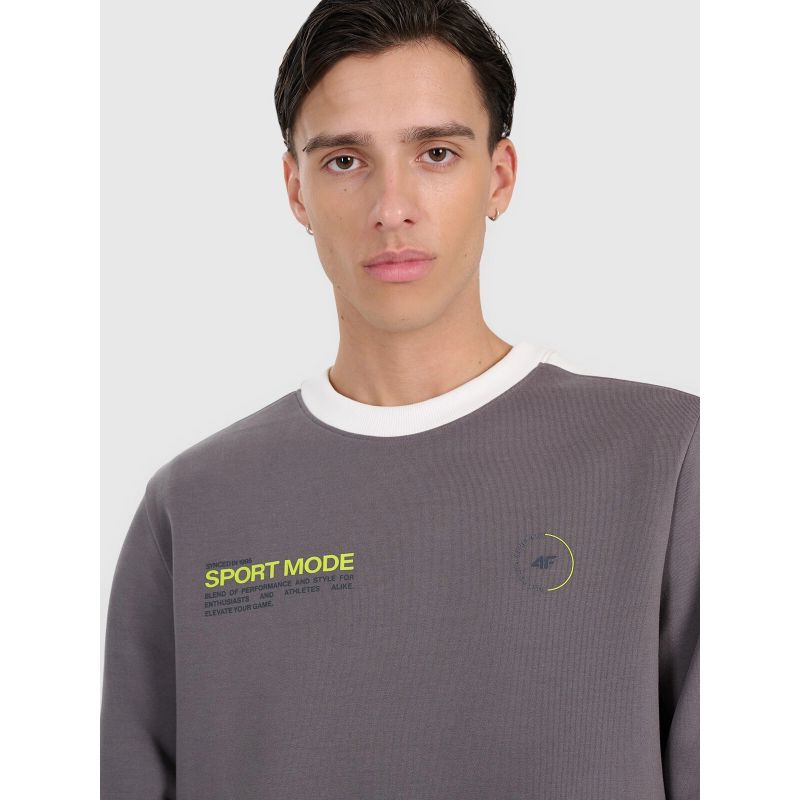 Men's sweatshirt without zipper, without hood, 4F 4FRAW25TSWSM2457-23S 4f