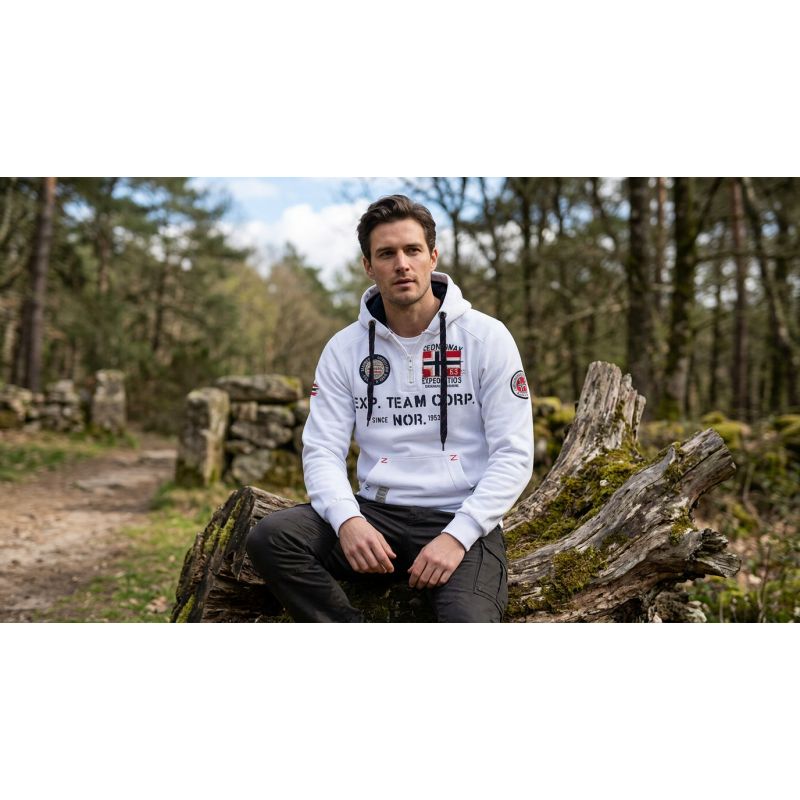 Geographical Norway GOPTAINE MEN 100 EO BS2 Men's Sweatshirt (WT1885H/GN-WHITE)