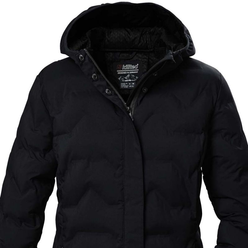 Killtec KOW 9 women's technical parka, quilted, hooded, zippered, waterproof, black (41806/200) In preparation Your Sports Performance