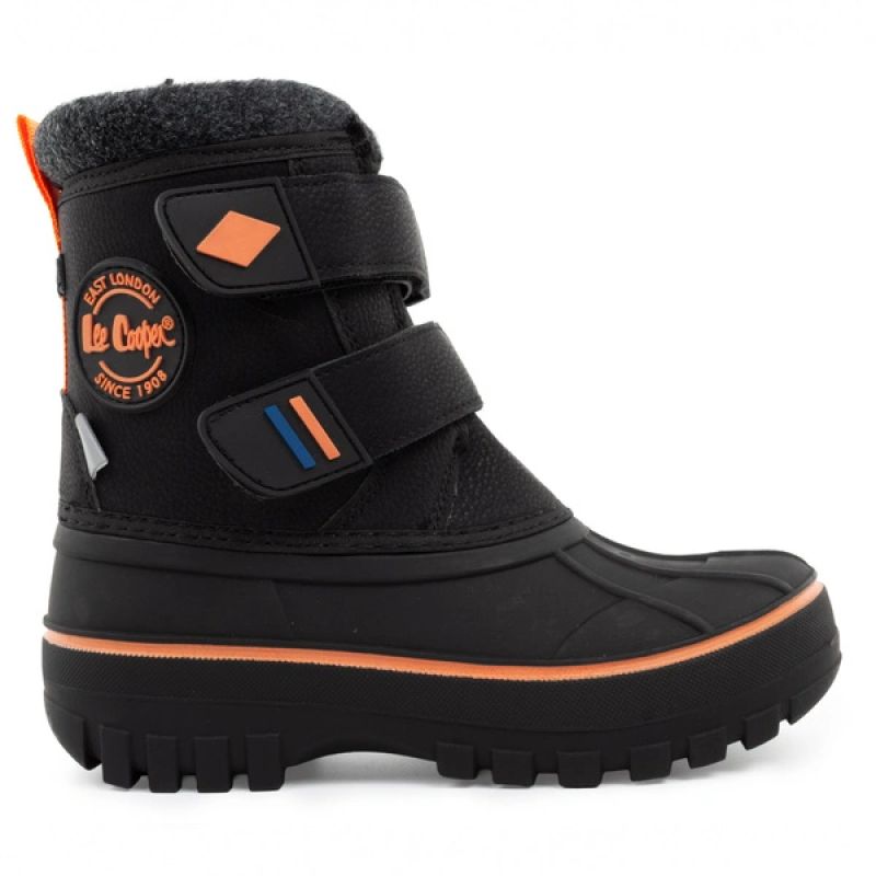 Lee Cooper Kids’ Winter Snow Boots, Black, Insulated, with Velcro Fastening