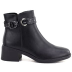 Women's leather ankle boots with insulated sole, black Sergio Leone BT-25-S