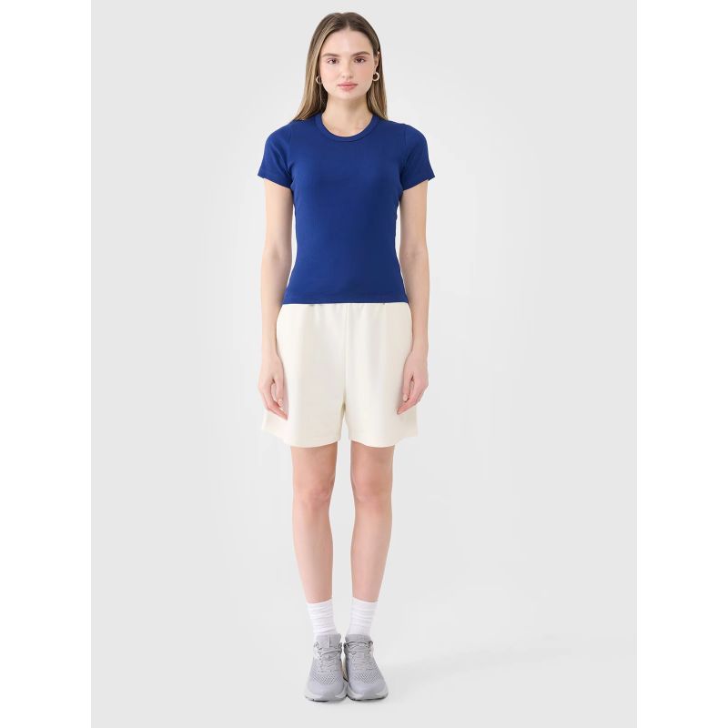 Women's slim ribbed t-shirt 4F 4FWSS25TTSHF1968-30S *Kategoria tymczasowa Your Sports Performance