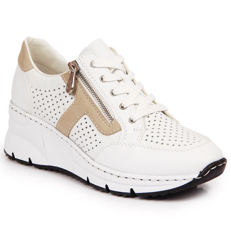 Rieker W N6304-80 white leather wedge shoes Footwear/Lifestyle/Rieker Your Sports Performance