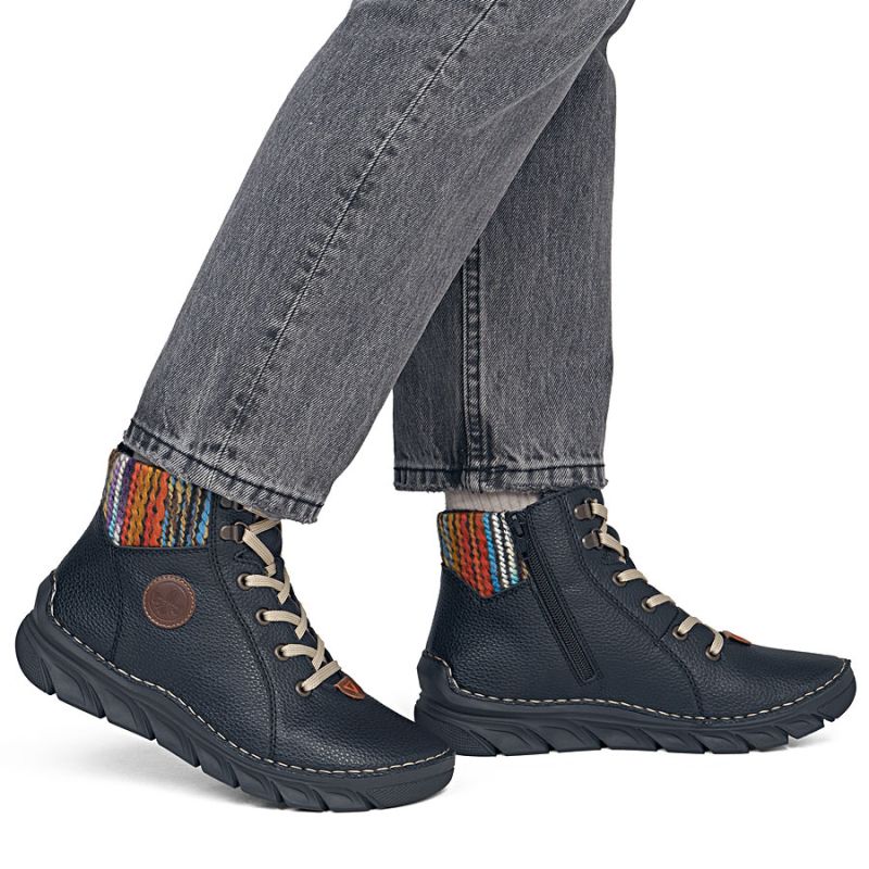 Rieker 55040-00 comfortable black women's ankle boots