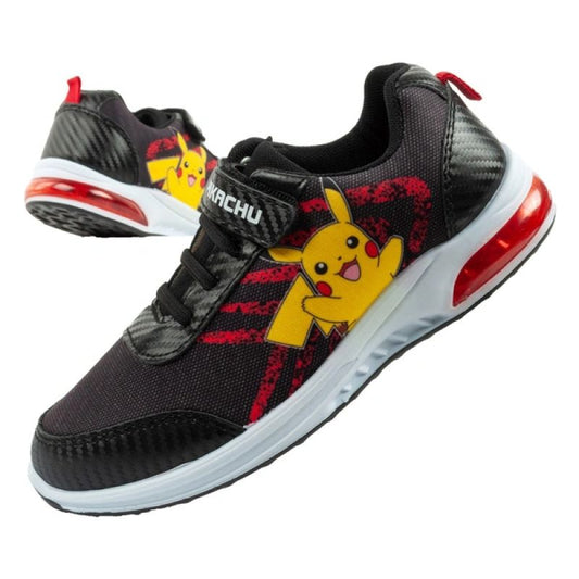 Leomil children's sports shoes Pokemon sneakers lightweight with velcro LED black Leomil