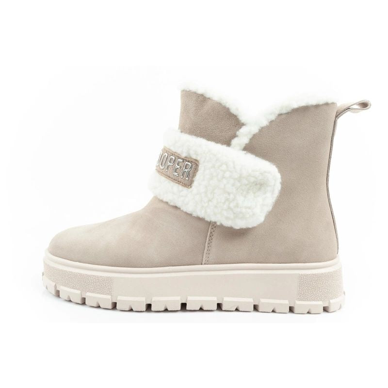 Lee Cooper women's boots winter boots fashionable sheepskin insulated leather beige Lee Cooper