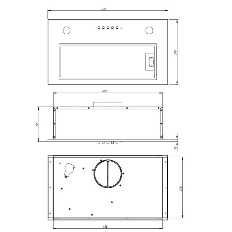 Under-cabinet hood insert for built-in installation AKPO WK-7 MICRA 60 BLACK (530mm; black) AGD - Produkty/Okapy kuchenne Your Sports Performance
