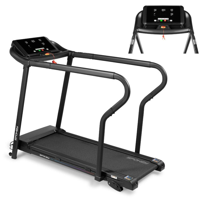 Spokey MOVI electric treadmill with handrails