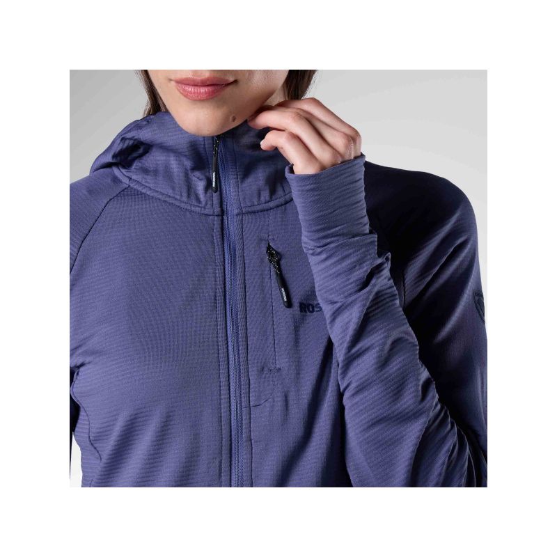 ROSSIGNOL Women's W Textured Hoodie Mid Layer Navy Blue