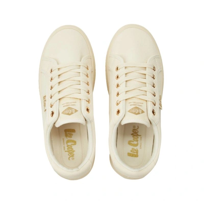Lee Cooper women's shoes sports sneakers beige platform fashionable Lee Cooper