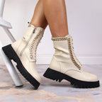Leather ankle boots with a chain insulated Artiker W HBH40 Footwear/Outdoor/Artiker Your Sports Performance