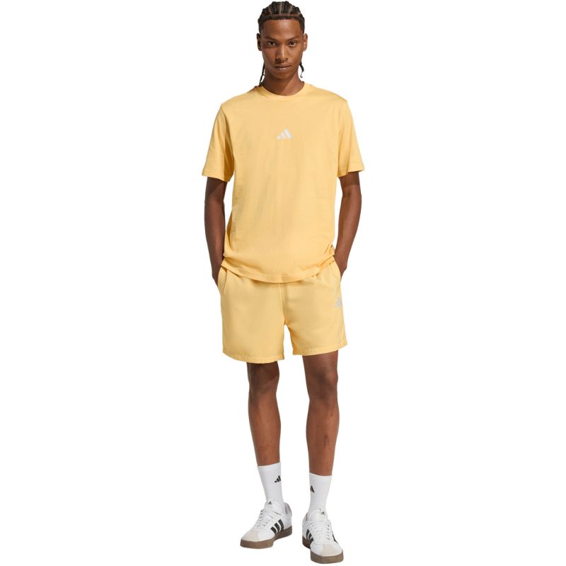 adidas Essentials Small Logo Single Jersey Men's T-Shirt, Yellow KT0561