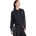 Women's adidas Seasonal Essentials Animal Print 3-Stripes Full-Zip Hooded Sweatshirt Black KS8002