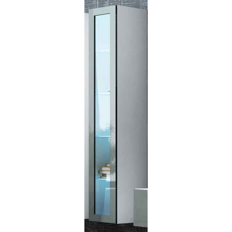 VIGO glass display cabinet '180' 180/40/30 white/grey Bufety i witryny/Bufety i witryny na drewnianej podstawie Your Sports Performance