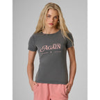 Women's slim T-shirt with print 4F 4FRAW26TTSHF4373-24S