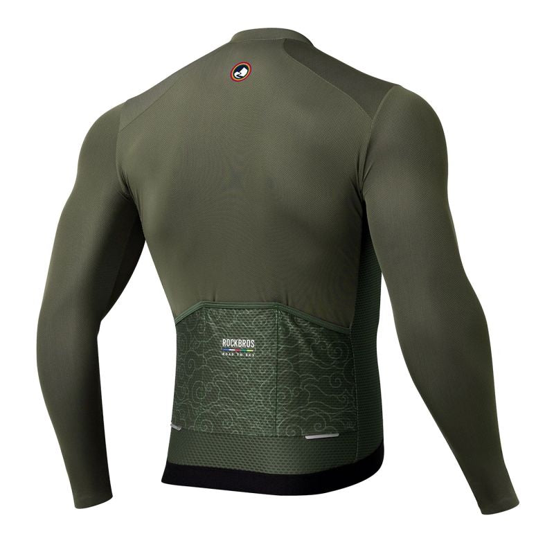 Rockbros 15220003003 ROAD TO SKY men's cycling jersey long sleeve M - green Rockbros