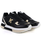 Women's leather sports shoes black Kobbo 100102 Kobbo