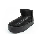 Lee Cooper women's winter snow boots, fashionable fur lined ankle boots, black Lee Cooper