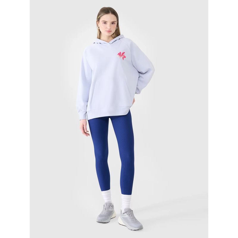 Women's oversize sweatshirt with hood, unzipped, 4F 4FWSS25TSWSF1578-34S *Kategoria tymczasowa Your Sports Performance
