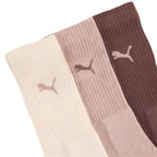 Puma Crew Socks 3 Pairs Brown, Pink, Beige 880355 39