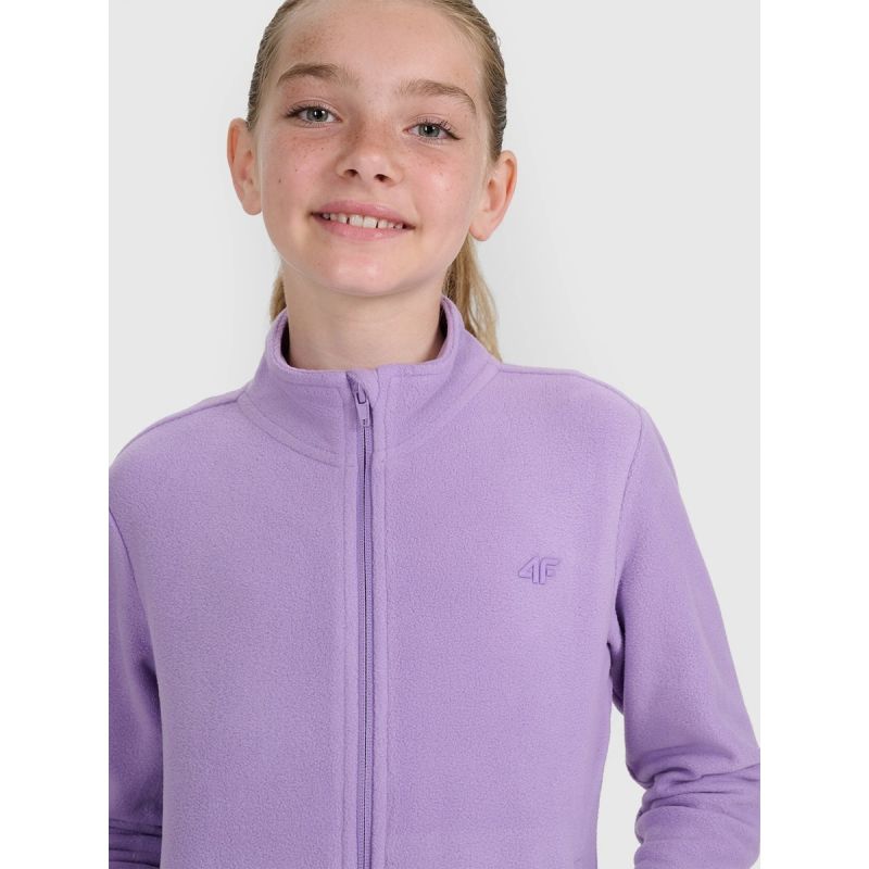 Girls’ Slim-Fit Fleece Jacket with Stand-Up Collar 4F 4FJRAW25TFLEF434-51S