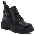Women’s black ankle boots with block heel and platform, Jezzi MR2502-3