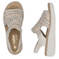 Women's beige woven platform sandals Rieker 69276-60 Rieker