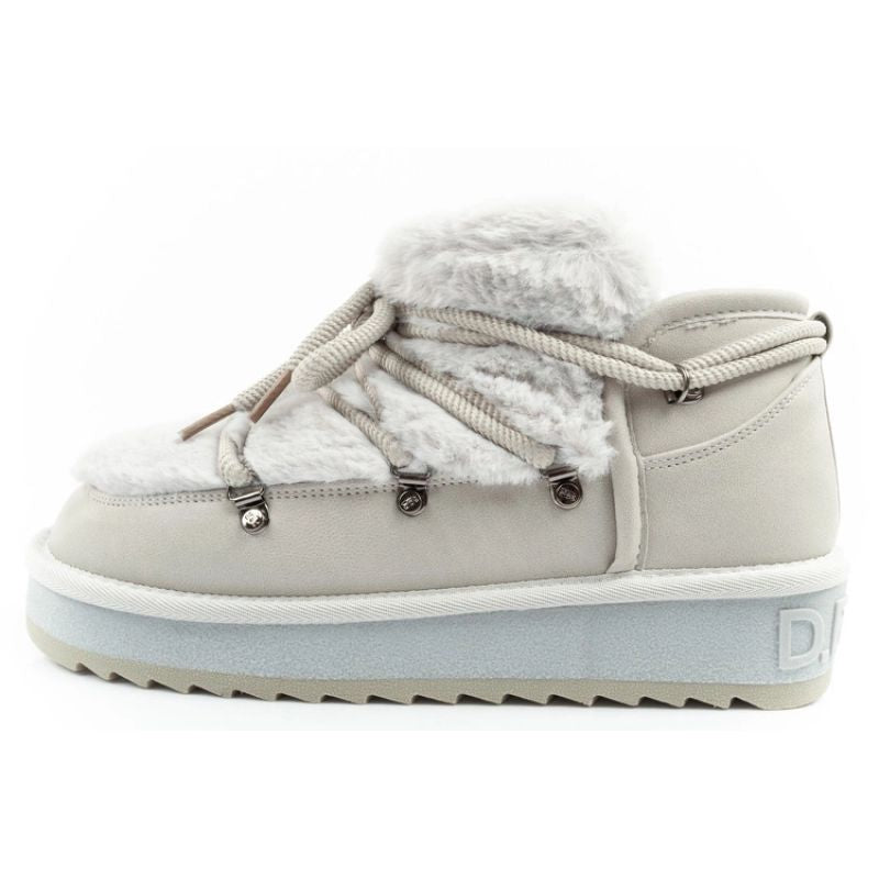 D.Franklin women's winter snow boots, fashionable fur lining, gray D.Franklin