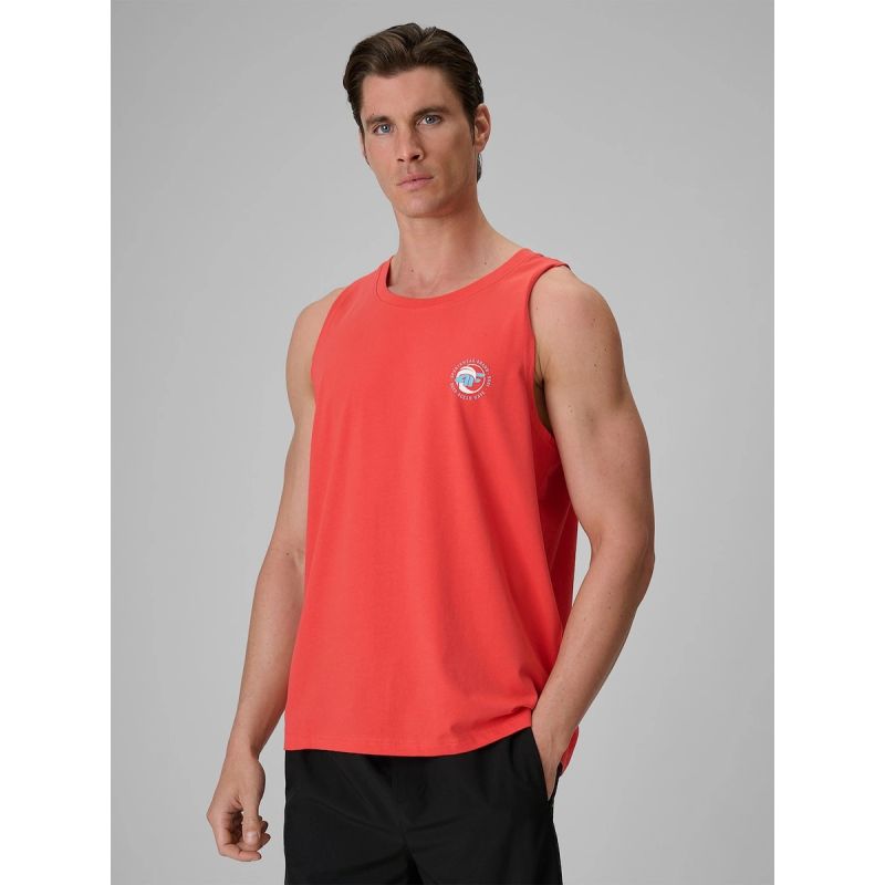 Men's regular sleeveless T-shirt with print 4F 4FRSS26TSLEM366-10S 4f