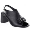 Women's black Jezzi RMR25112-3 block heel sandals with bow Jezzi