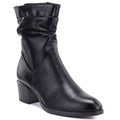 Women's high-heeled ankle boots with a gathered upper, black Vinceza 58682