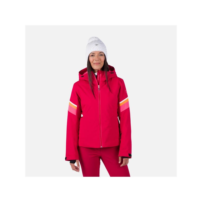 Rossignol W Strawpile Jkt Jacket Red Import z PMSport Your Sports Performance