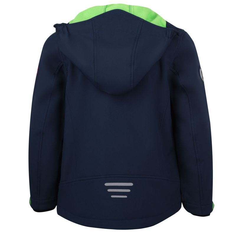 TrollKids Kids Trollfjord Jacket navy/light green softshell jacket with reflective elements (161-120) In preparation Your Sports Performance