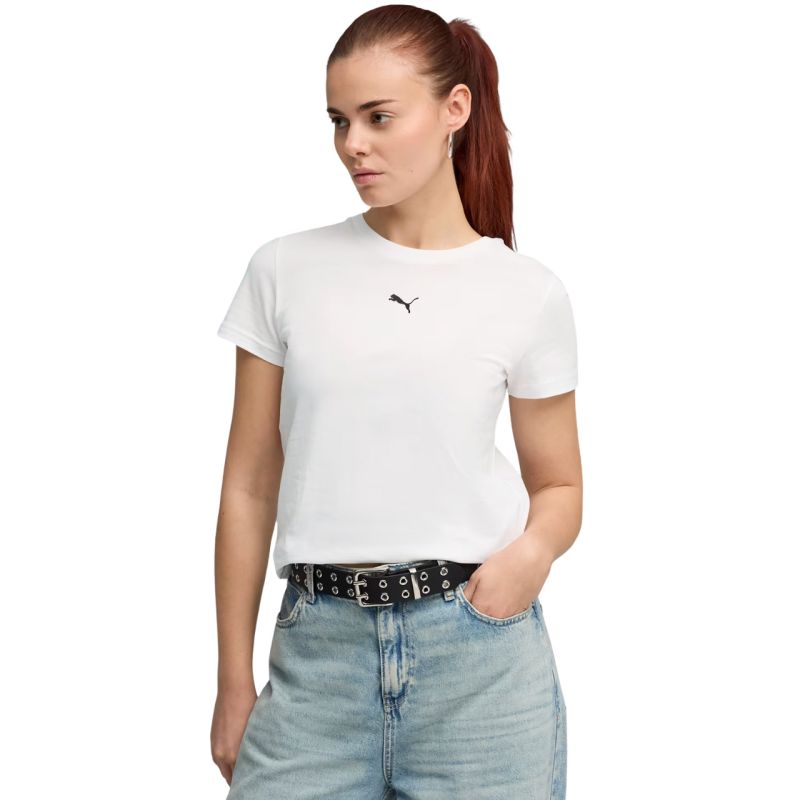 Puma Ess Centered Cat Logo Tee Women's White 692916 02