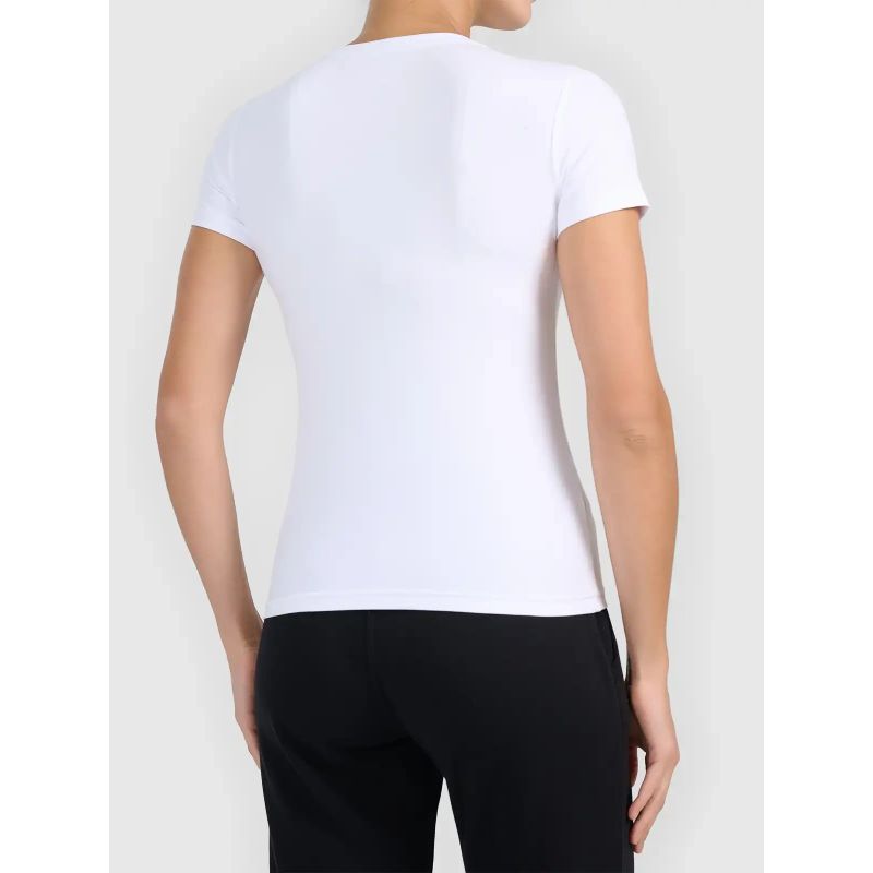 Women's basic V-neck T-shirt 4F 4FWMM00TTSHF3307-10S *Kategoria tymczasowa Your Sports Performance