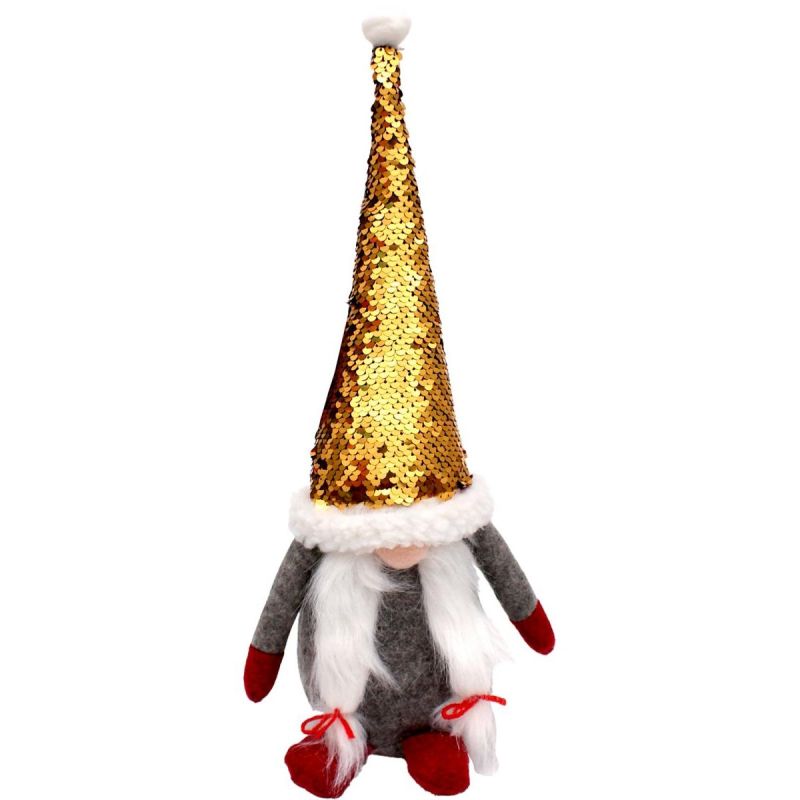 DECORATIVE gnome with magic sequins 35cm gray Home and Garden/Equipment Your Sports Performance