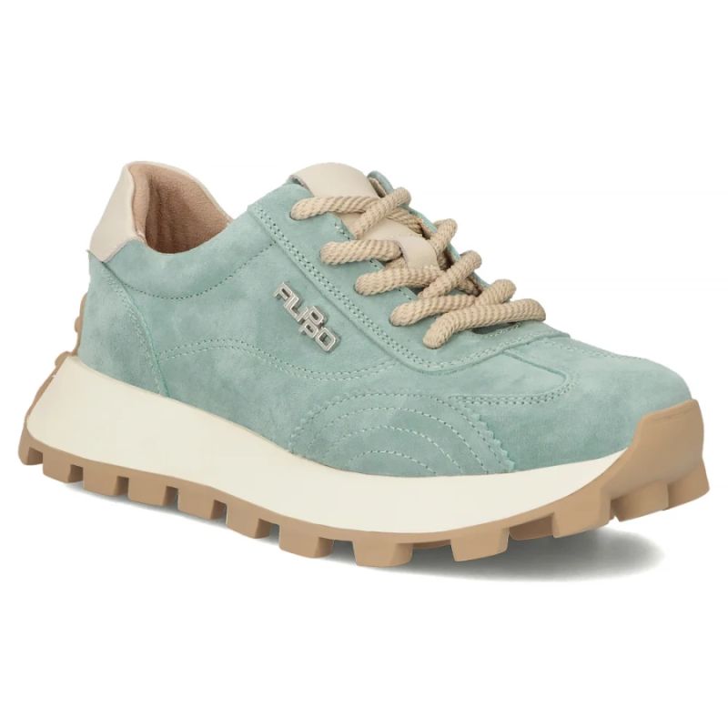Leather platform sneakers in green Filippo DP7498