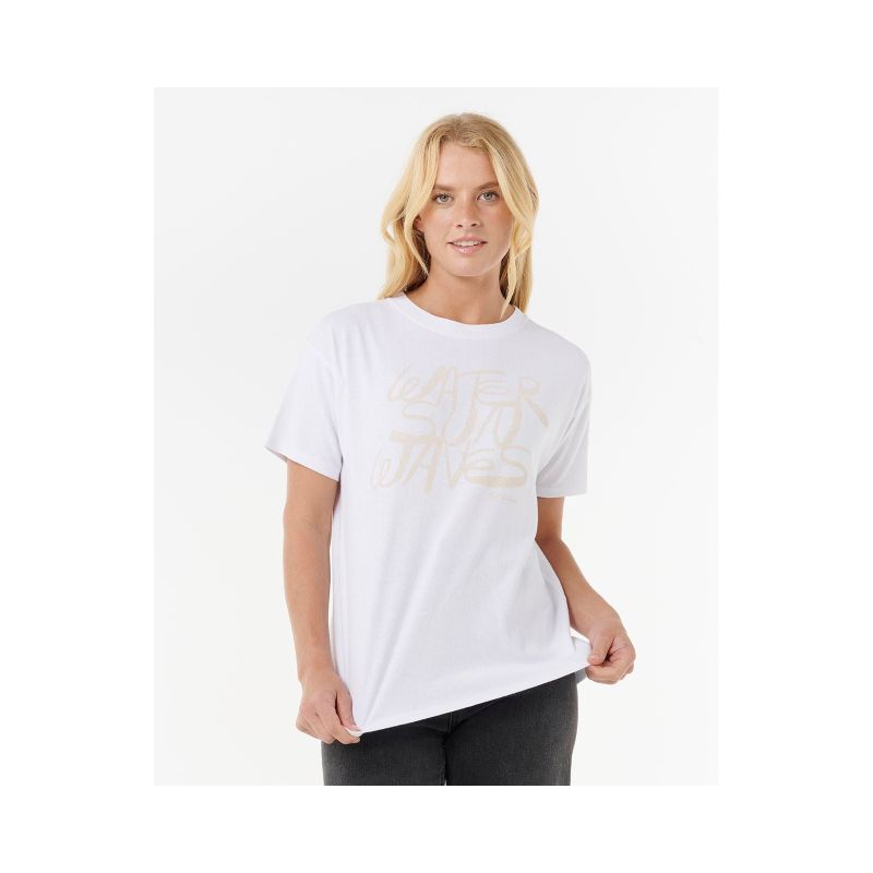 RIP CURL OCEANIC RELAXED TEE White T-Shirt