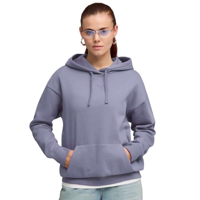 Puma ESS Centered Cat Logo Relaxed Hoodie Purple 692917 65