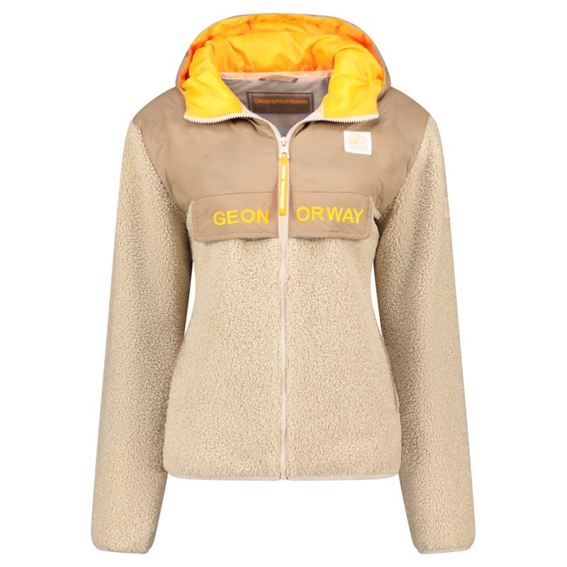 Geographical Norway Techic Fz Beige Db Lady 056 Women's Fleece (WZ6660F/GN-Beige) Geographical Norway