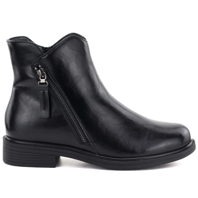 Women’s insulated black leather ankle boots Potocki JE19485ac
