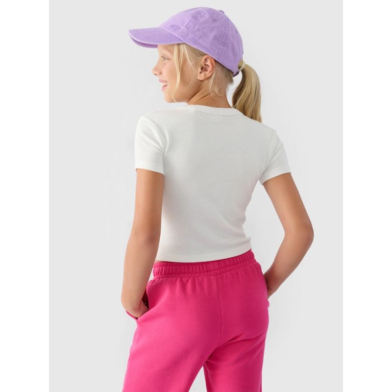 Girls' plain T-shirt 4F 4FJRSS24TTSHF2053-11S 4f
