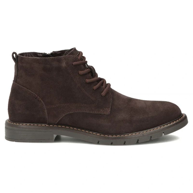 Men's leather ankle boots, unlined, suede, dark brown, Filippo MBT8318