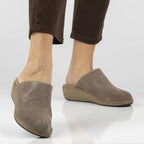 Filippo DK7567 Taupe Leather Wedge Sandals Filippo