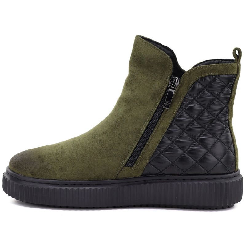Women's insulated green ankle boots Potocki Z25-JE19365