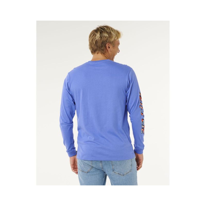 Men's RIP CURL Fade Out Icon L/S Tee Blue